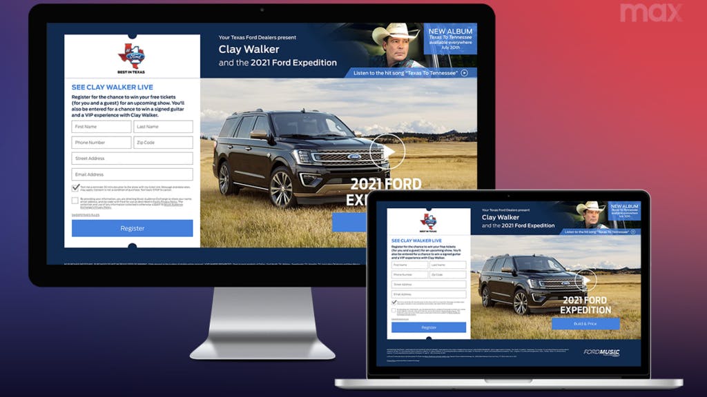 Ford and Clay Walker registration