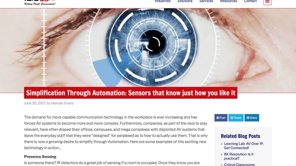 Ford AV Website Blog Desktop View