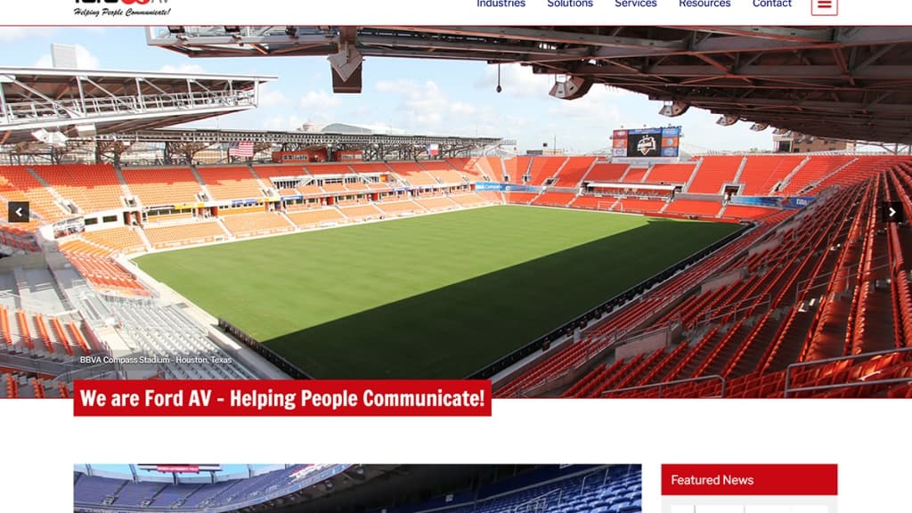 Ford AV Website Desktop View