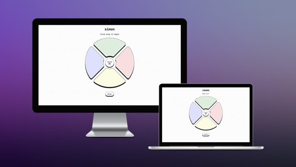 Simon game screens